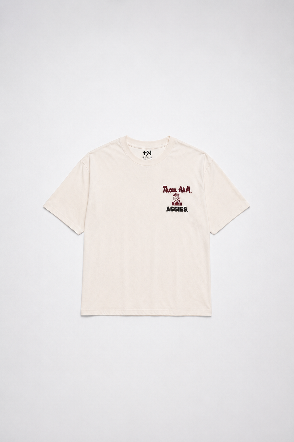 Plus Sized Printed T-Shirt - White - AGGIES