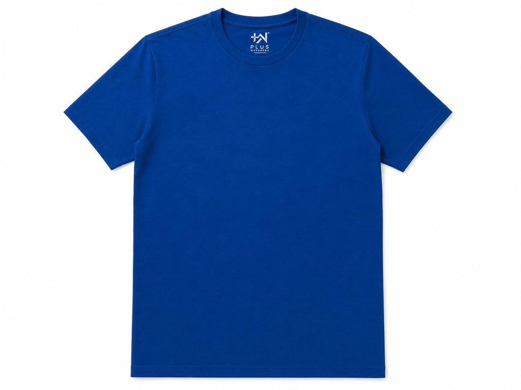 Plus Sized Plain T-Shirt - Blue