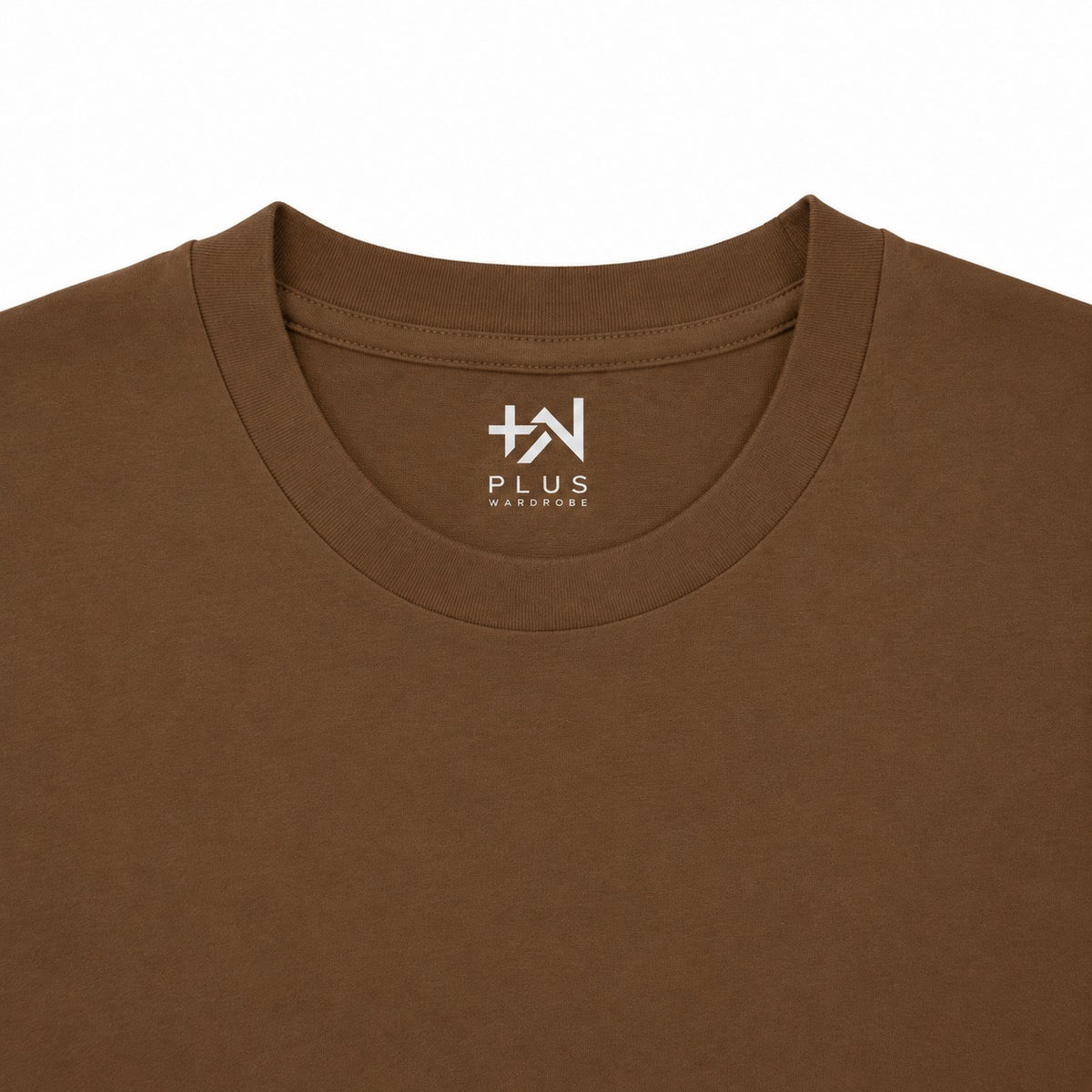Plus Sized Plain T-Shirt - Brown