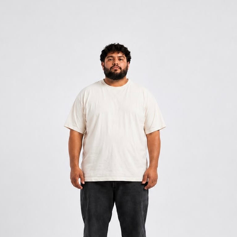Plus Sized Plain T-Shirt - White