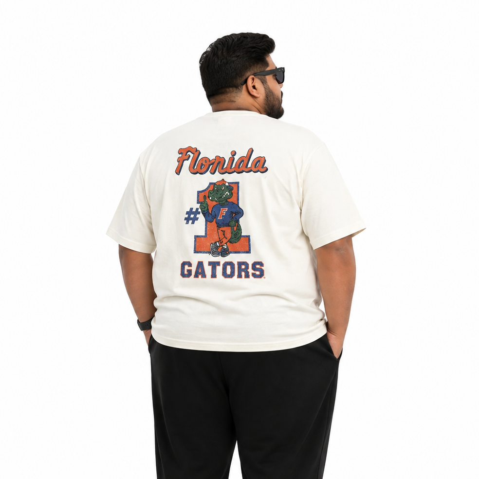 Plus Sized Printed T-Shirt - White - GATORS