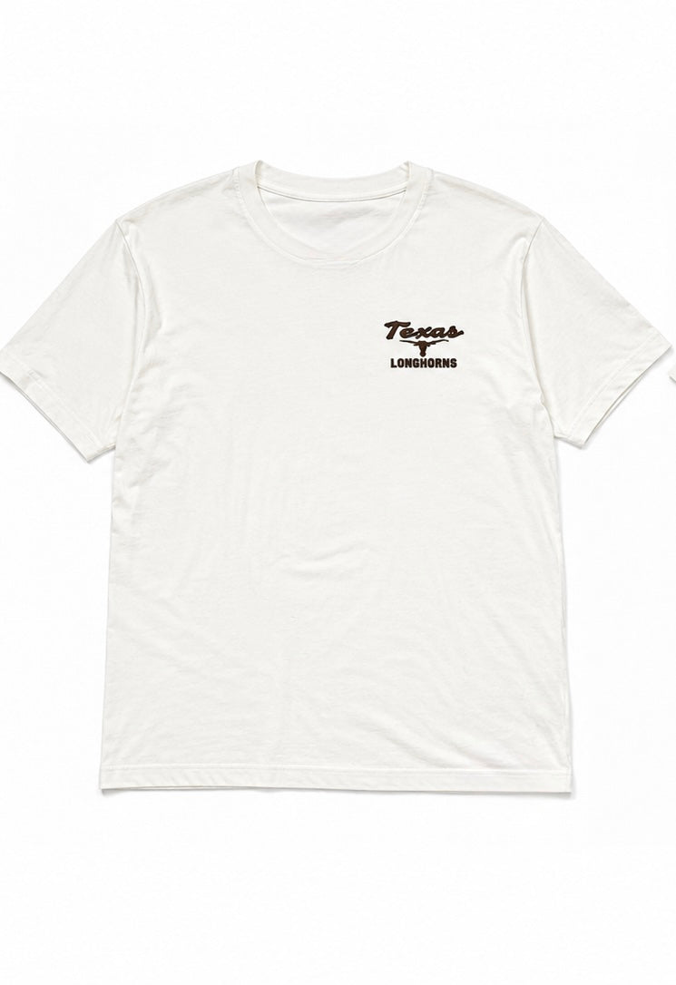 Plus Sized Printed T-Shirt  - White - LONGHORNS