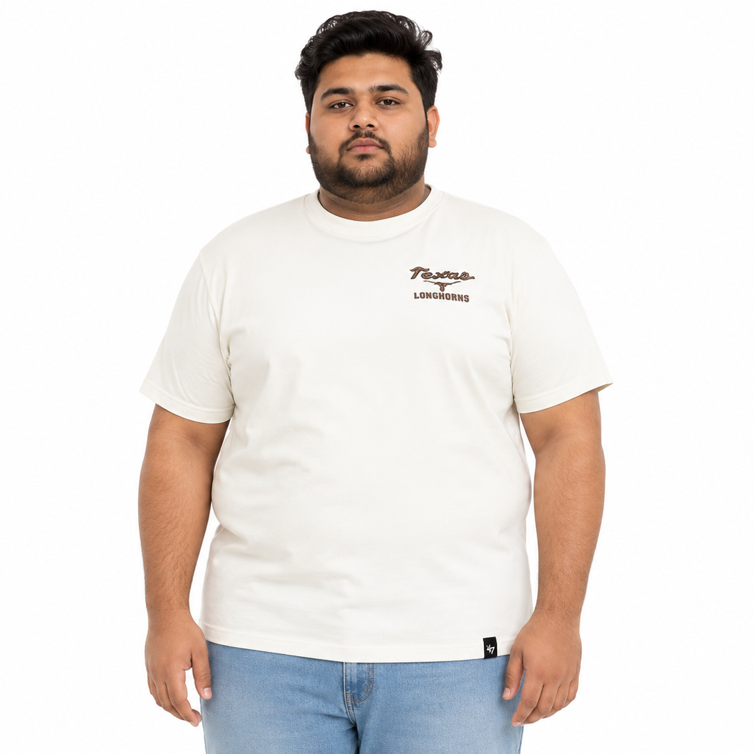 Plus Sized Printed T-Shirt  - White - LONGHORNS