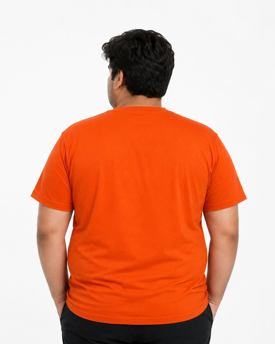 Plus Sized Plain T-Shirt - Orange