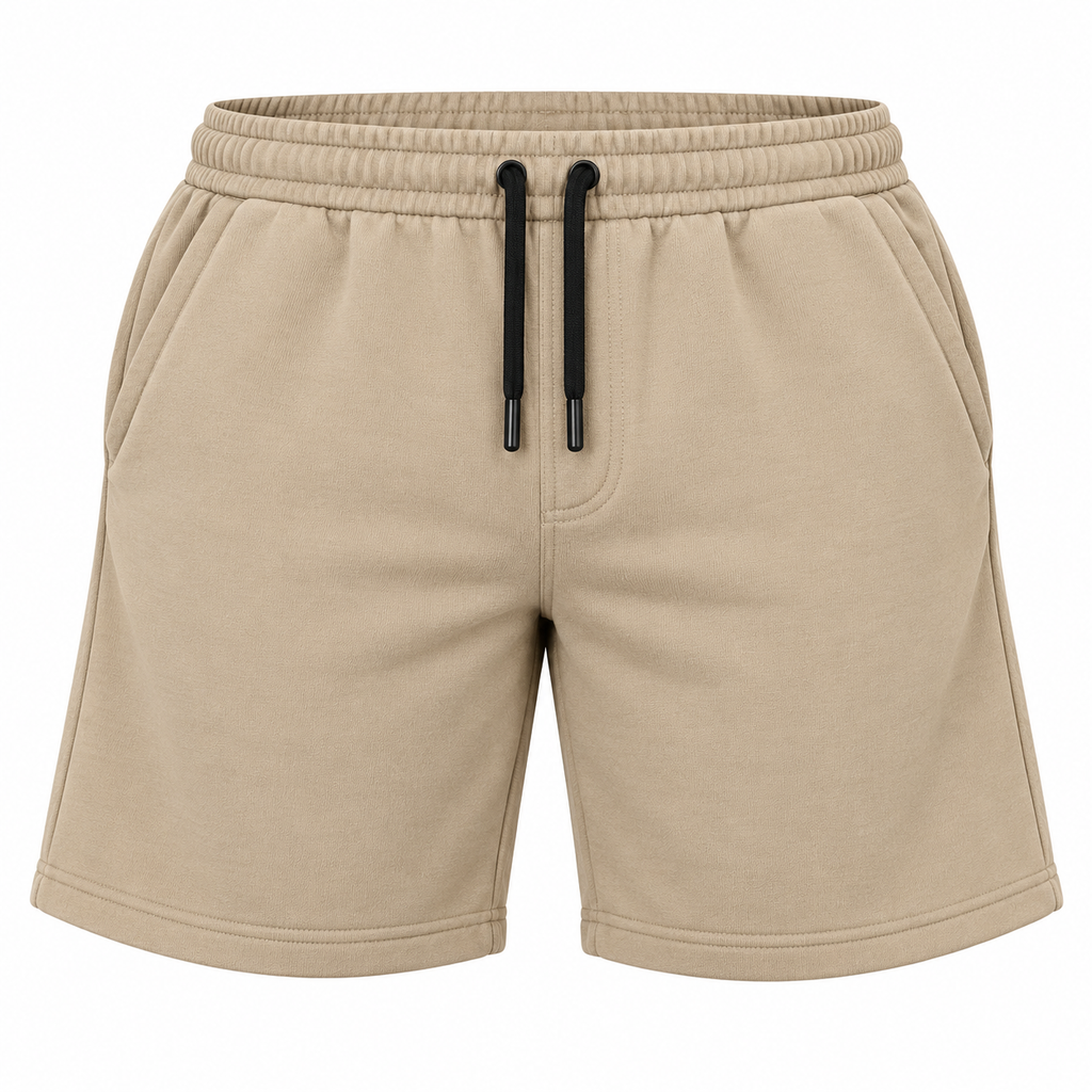 Plus Wardrobe French Terry Shorts - Beige