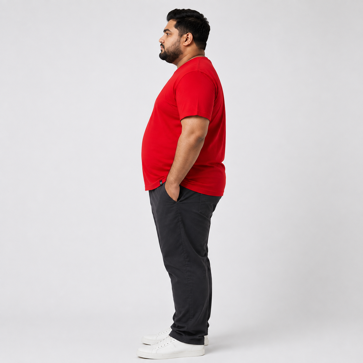 Plus Sized Plain T-Shirt - red