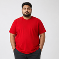 Plus Sized Plain T-Shirt - red