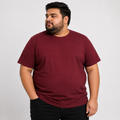 Plus Sized Plain T-Shirt - Maroon