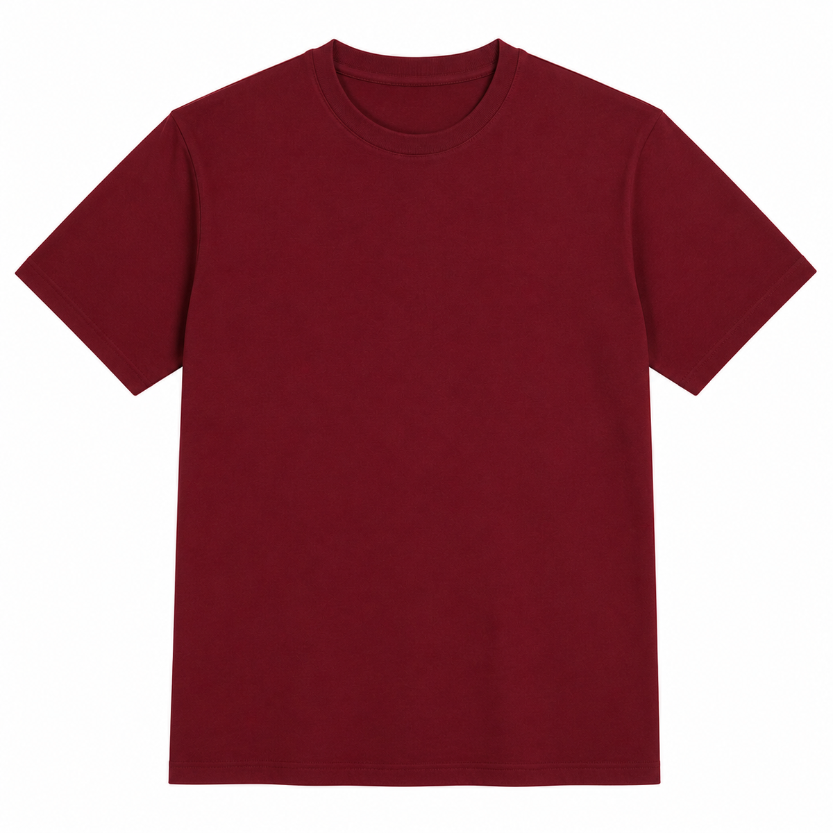 Plus Sized Plain T-Shirt - Maroon