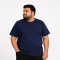 Plus Sized Plain T-Shirt - Navy Blue