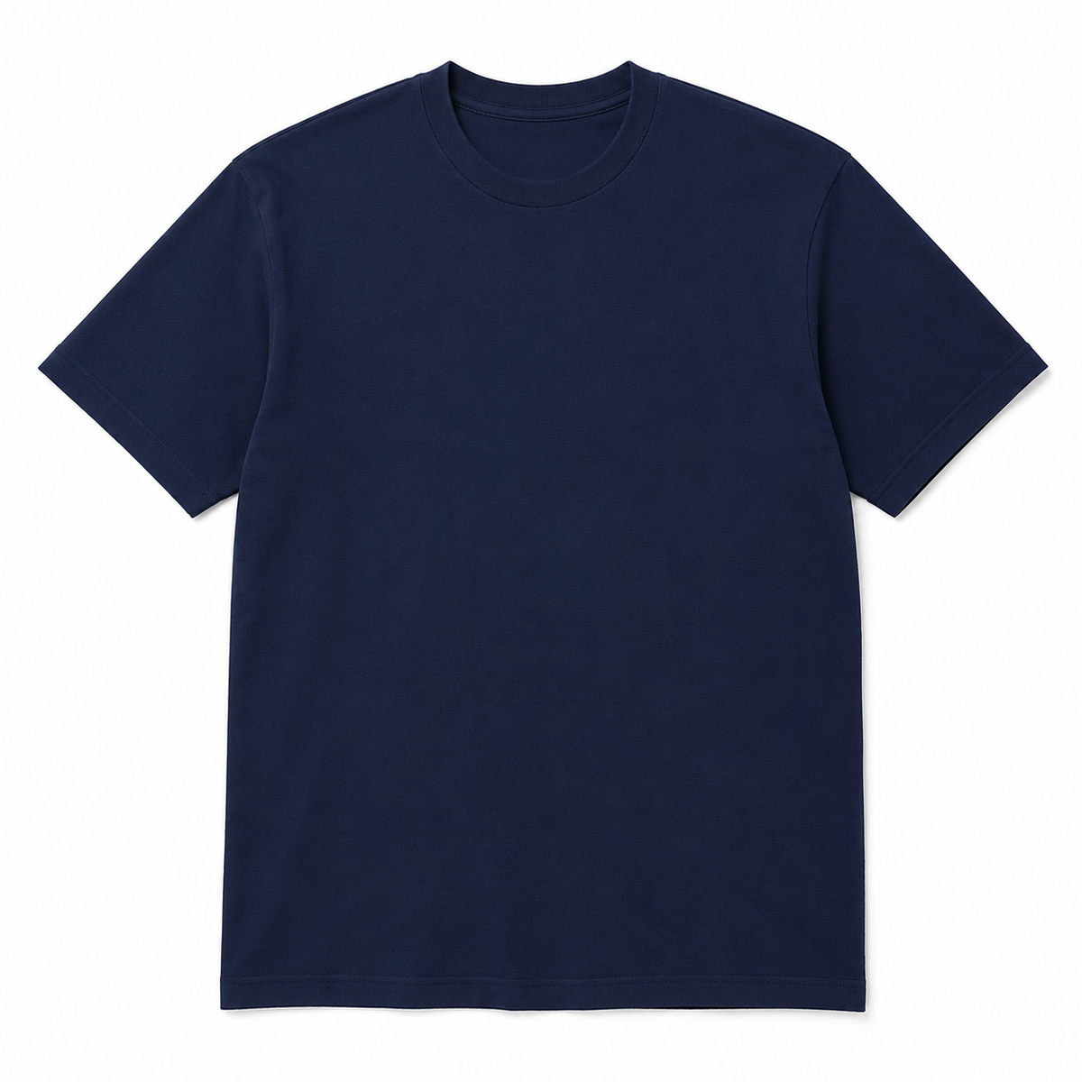 Plus Sized Plain T-Shirt - Navy Blue