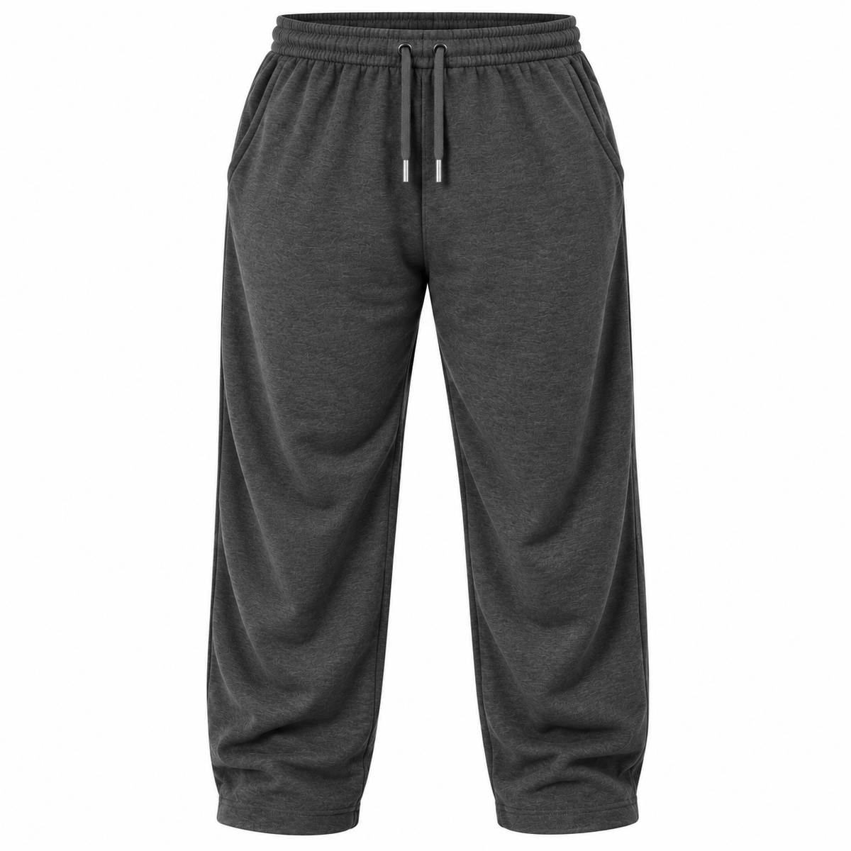 Plus Sized French Terry Trousers - Charcoal