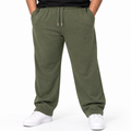 Plus Sized French Terry Trousers - Olive Green