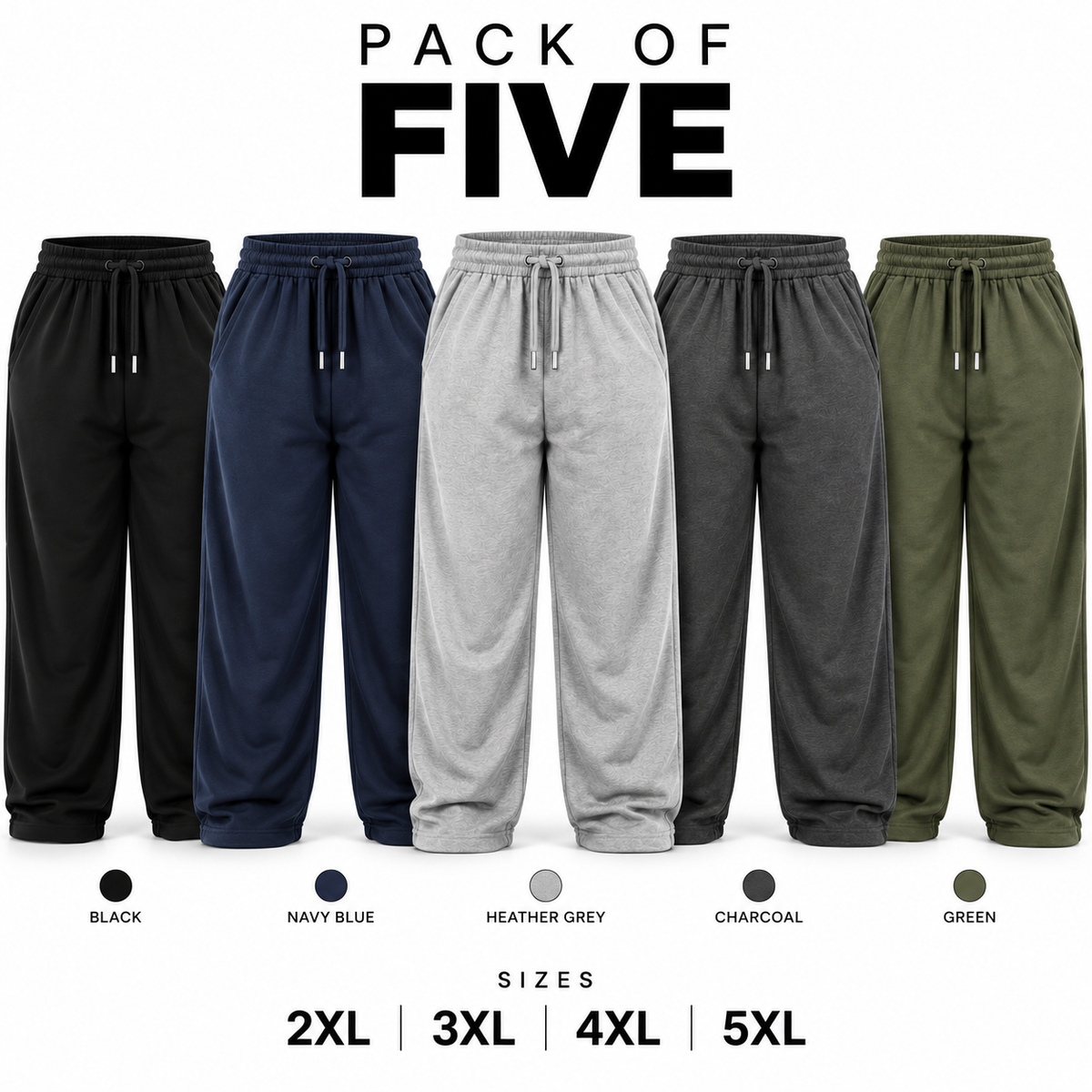 Bundle of 5 Plus Sized Terry Trousers