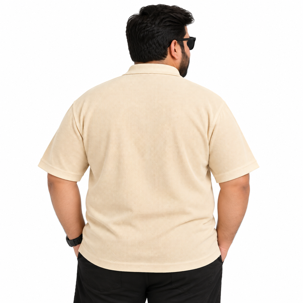 Thermal Textured Polo – Cream