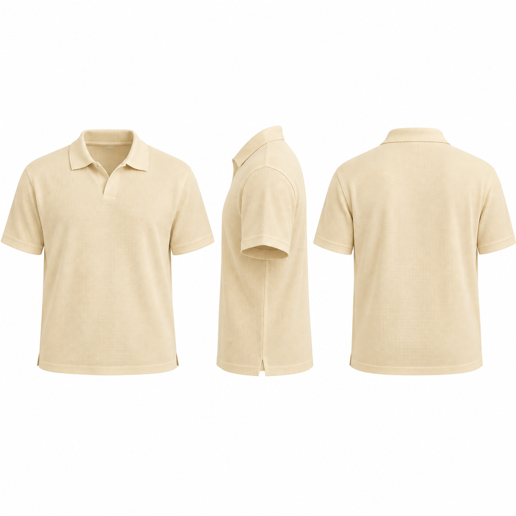 Thermal Textured Polo – Cream