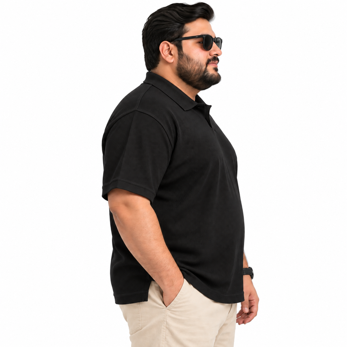 Thermal Textured Polo – Black