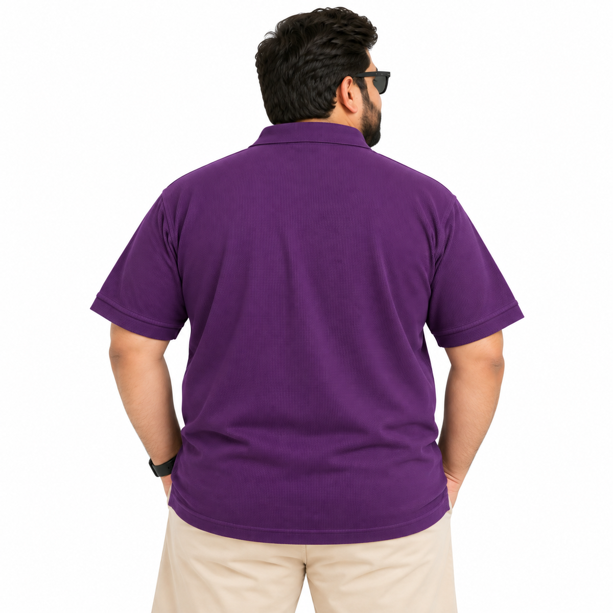 Thermal Textured Polo – Purple