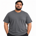 Plus Sized Plain T-Shirt - Steel Grey