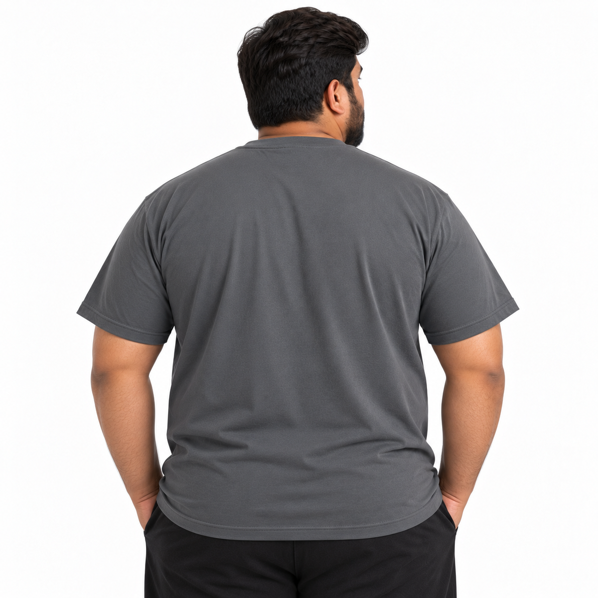 Plus Sized Plain T-Shirt - Steel Grey