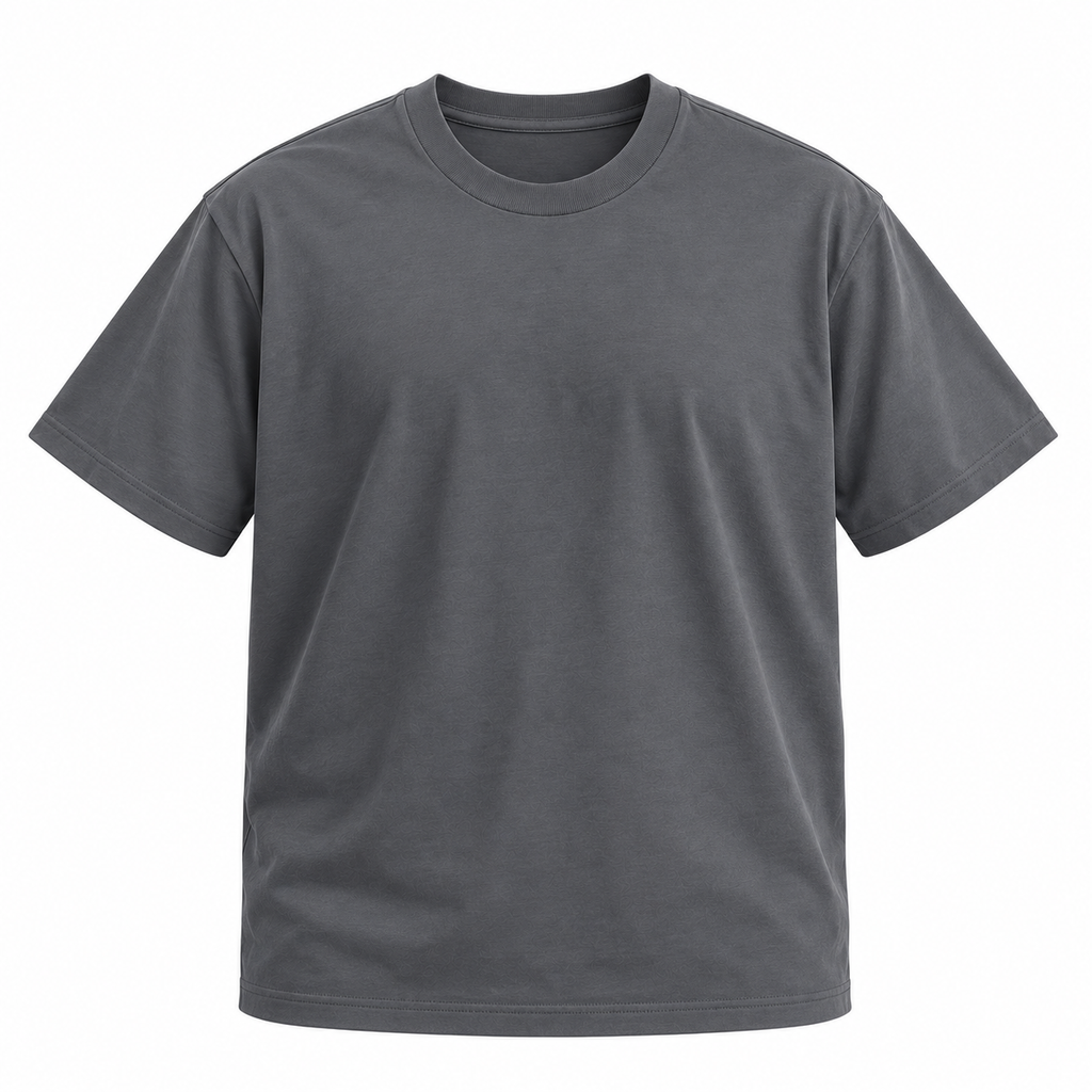 Plus Sized Plain T-Shirt - Steel Grey