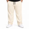 Plus Sized French Terry Trousers - Cream