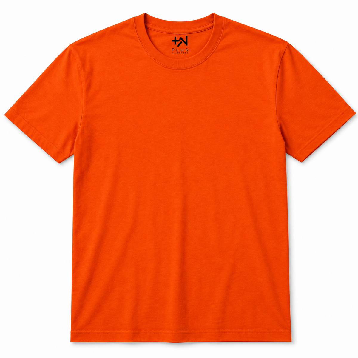 Plus Sized Plain T-Shirt - Orange