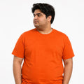 Plus Sized Plain T-Shirt - Orange
