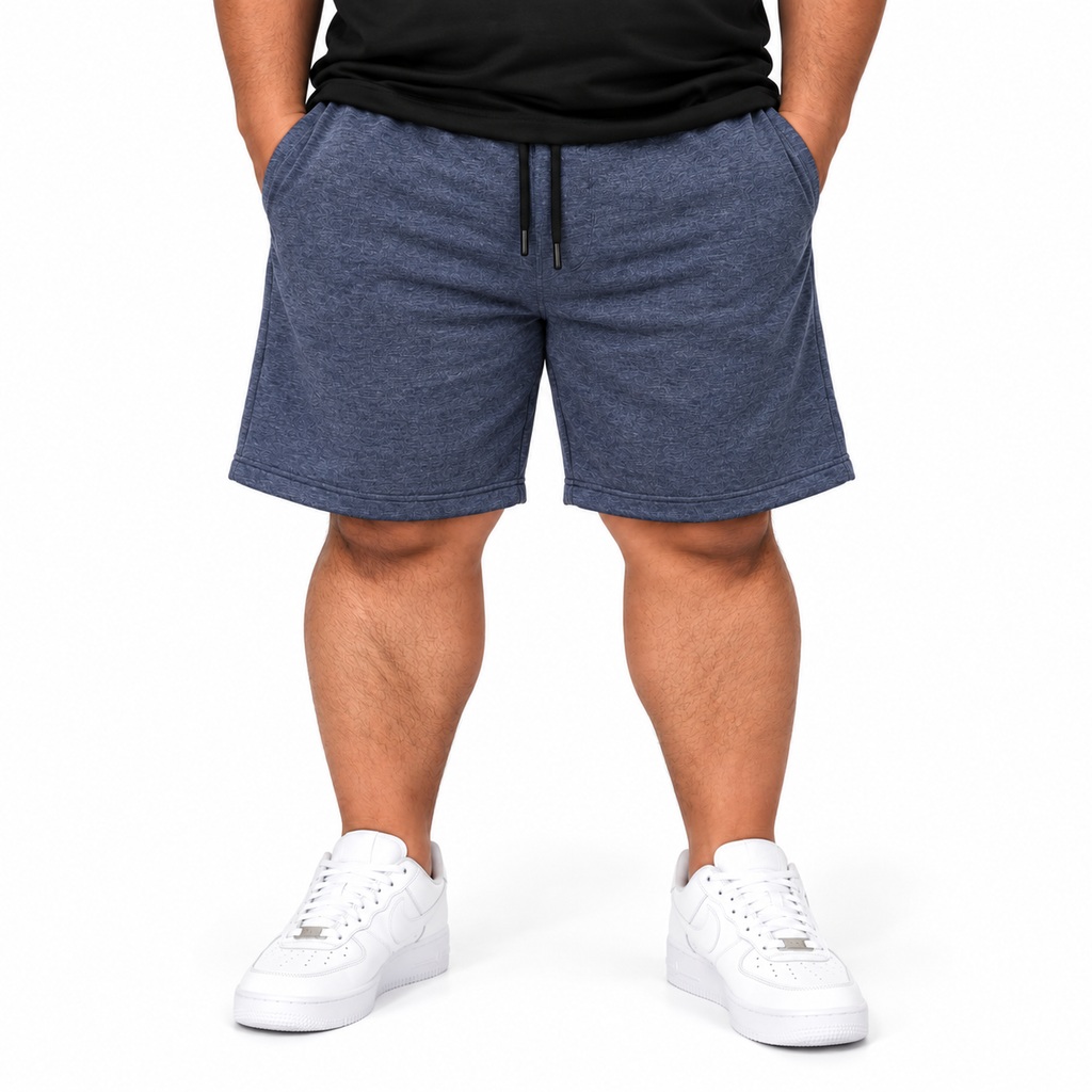 Plus Wardrobe French Terry Shorts - Heather Blue