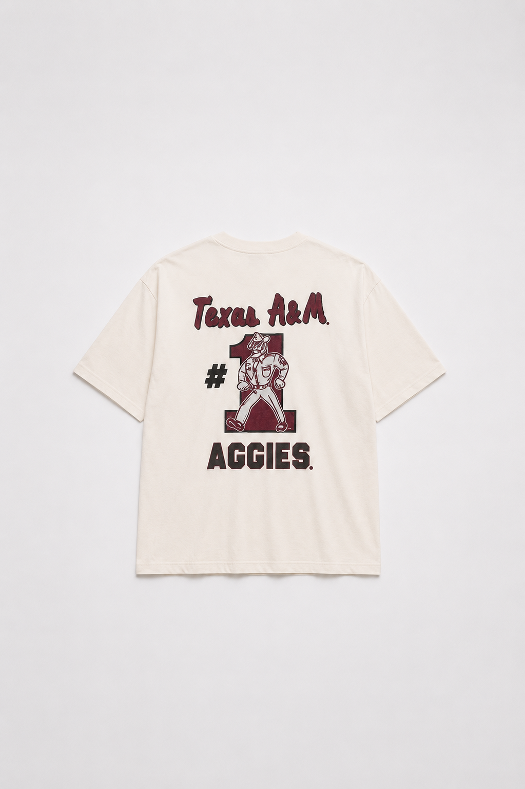 Plus Sized Printed T-Shirt - White - AGGIES