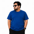 Plus Sized Plain T-Shirt - Blue
