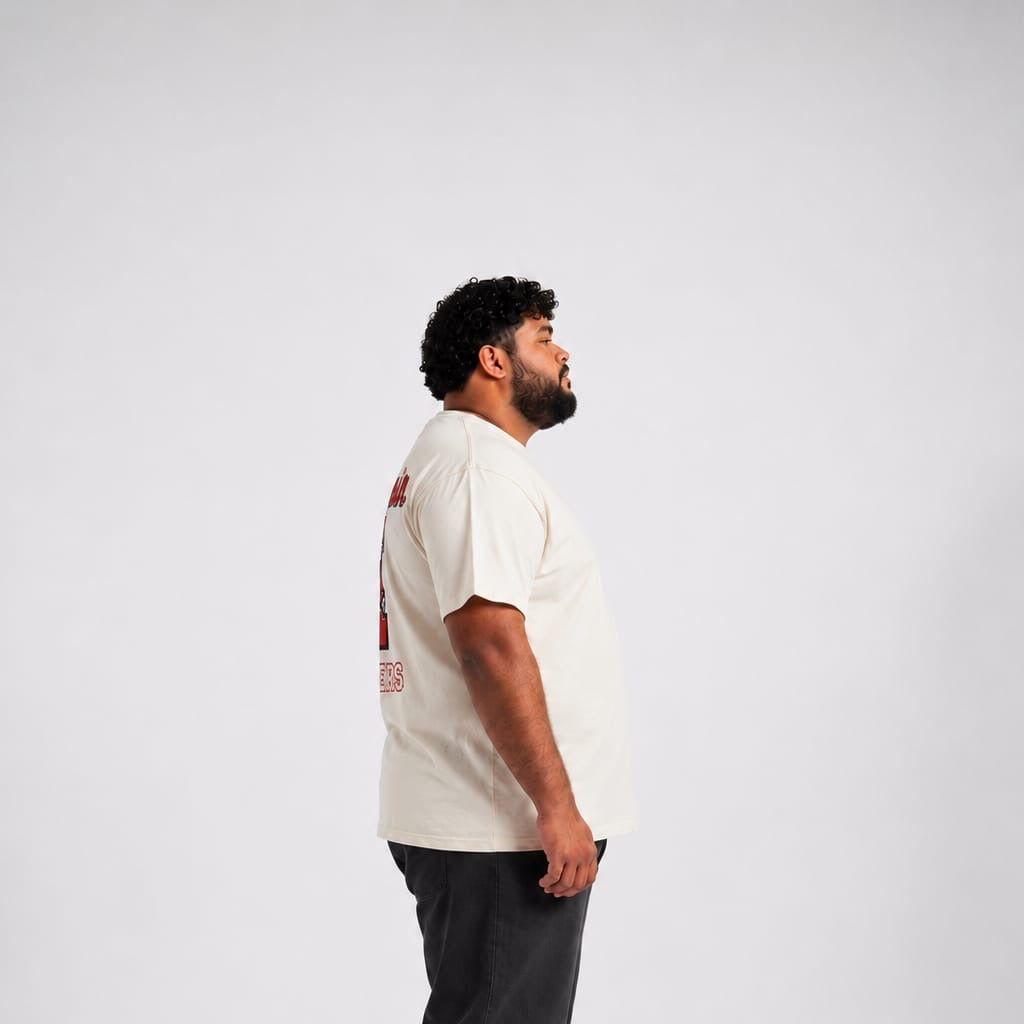 Plus Sized Printed T-Shirt - White - BADGERS
