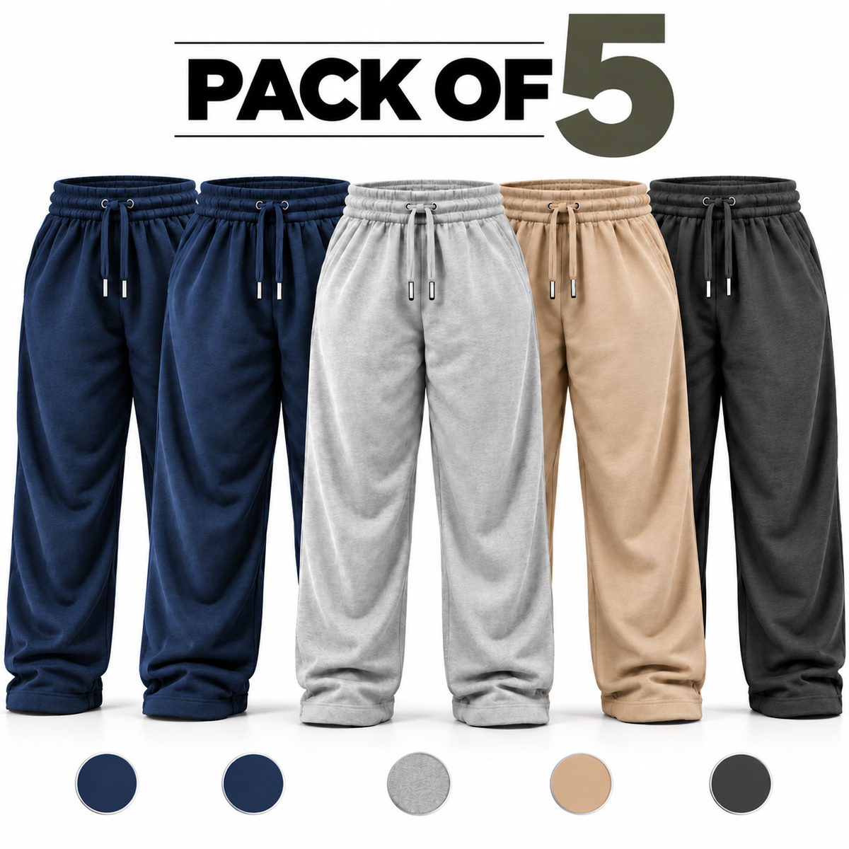 Bundle of 5 Plus Sized Terry Trousers
