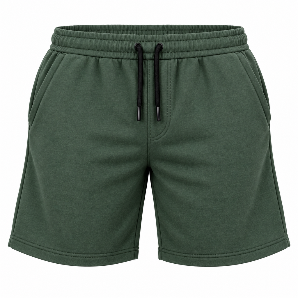 Plus Wardrobe French Terry Shorts - Bottle Green