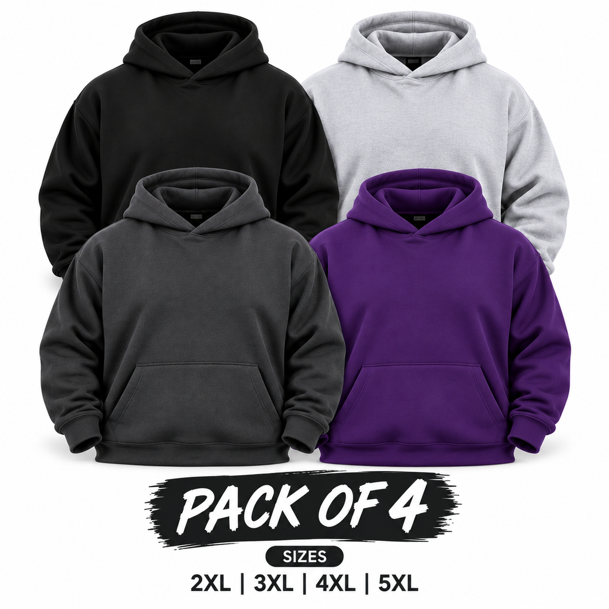 Pack of 4 Fleece Hoodies