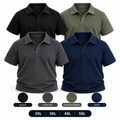 Pack of 4 Thermal Textured Polo - Black, Charcoal, Navy Blue & Heather Green