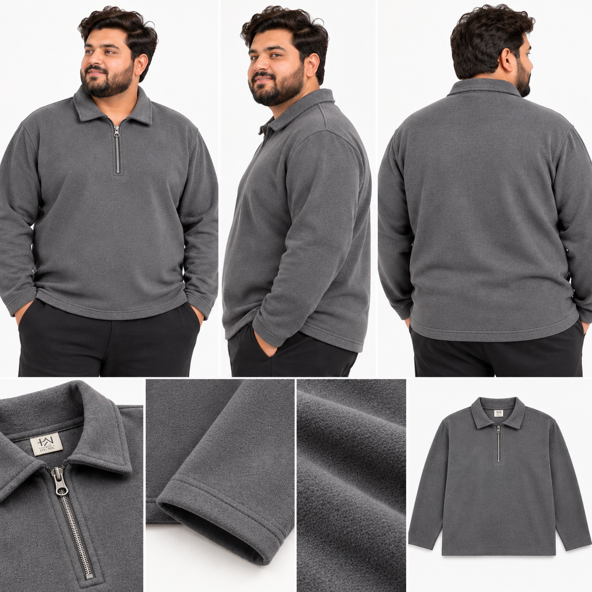 Premium Fleece Half-Zipper - Mid Grey