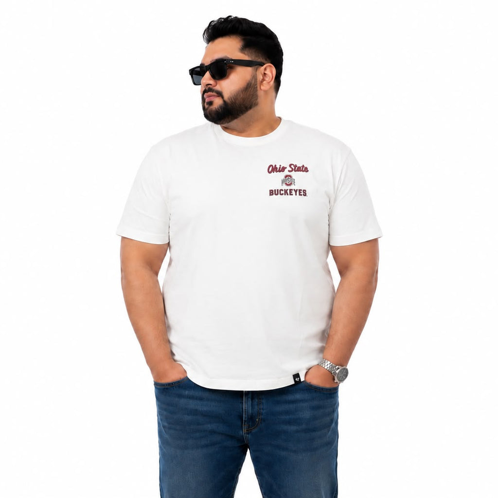 Plus Sized Printed T-Shirt - White - BUCKEYES