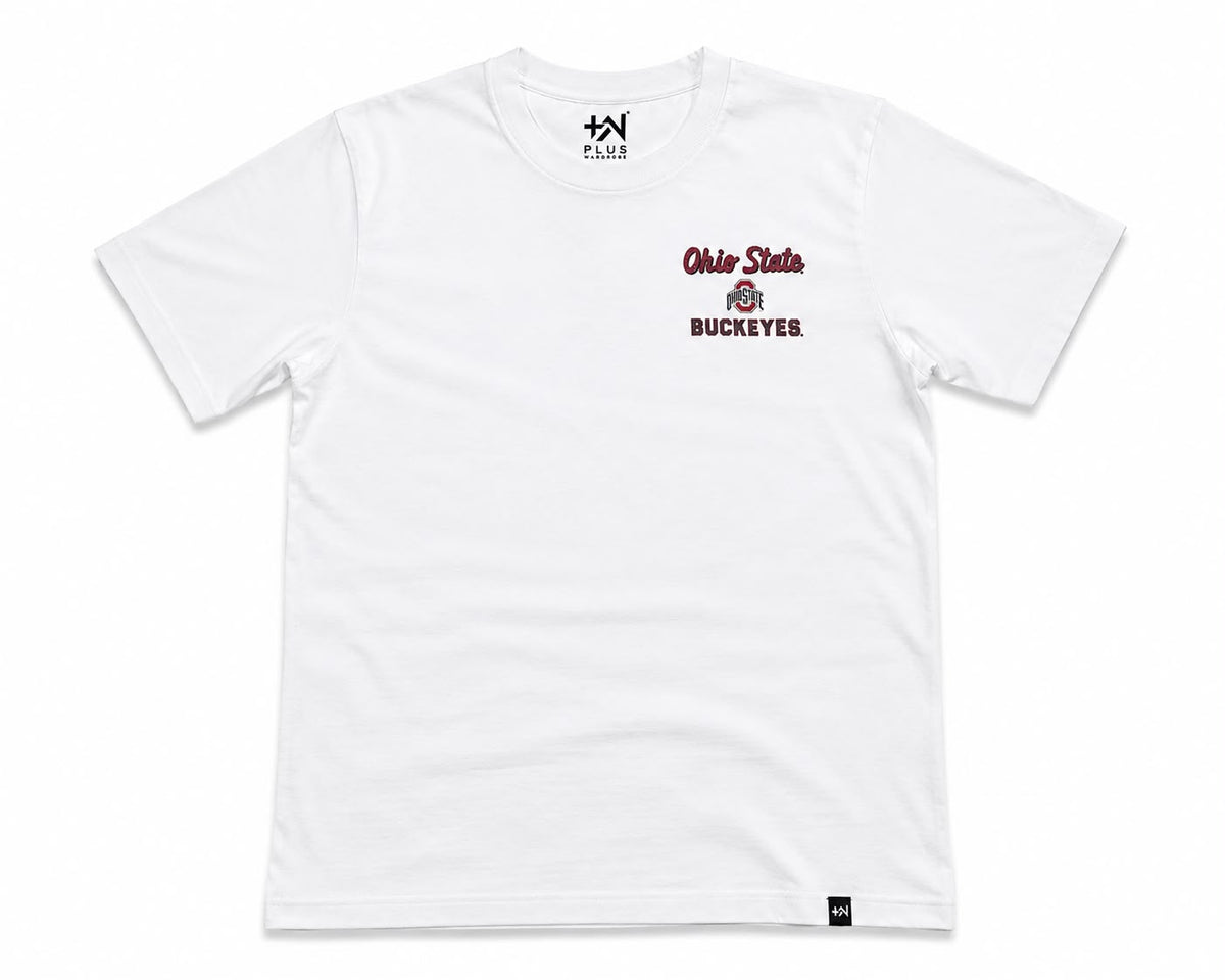 Plus Sized Printed T-Shirt - White - BUCKEYES