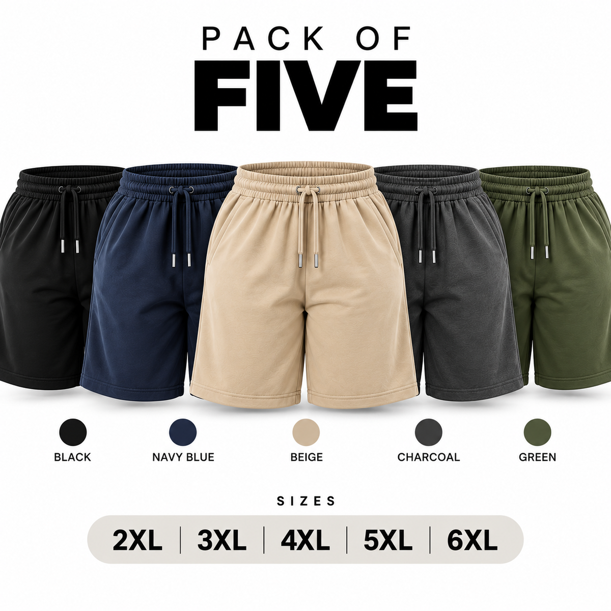 Pack of 5 French Terry Shorts