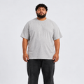 Plus Sized Plain T-Shirt - Heather Grey