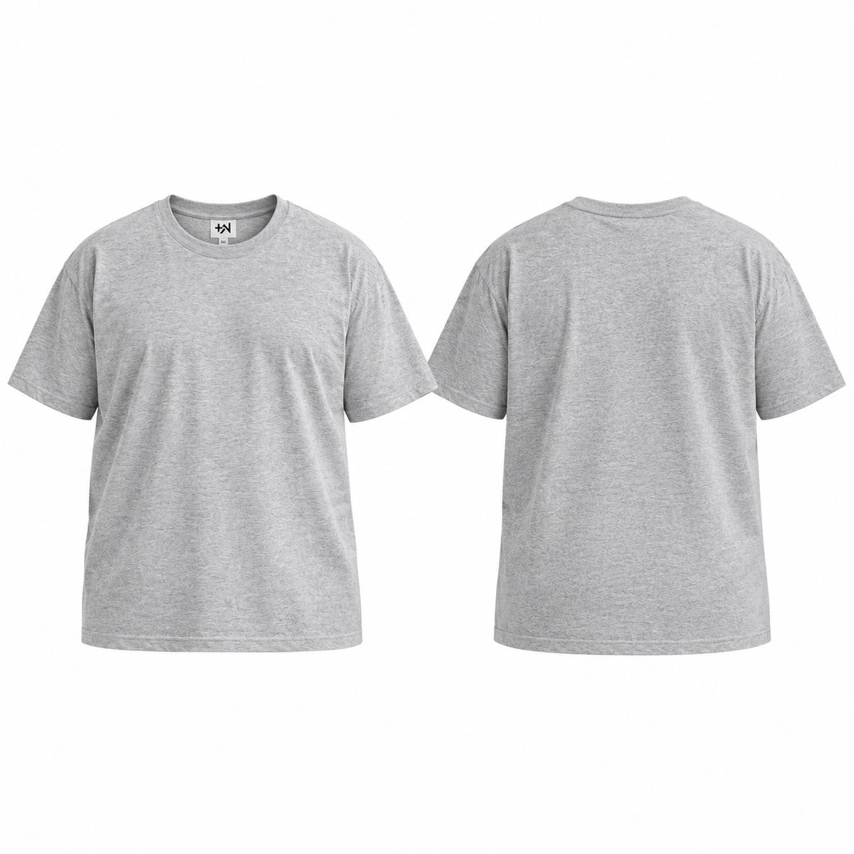 Plus Sized Plain T-Shirt - Heather Grey