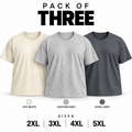 Pack of 3 Plus Sized Plain T-Shirts
