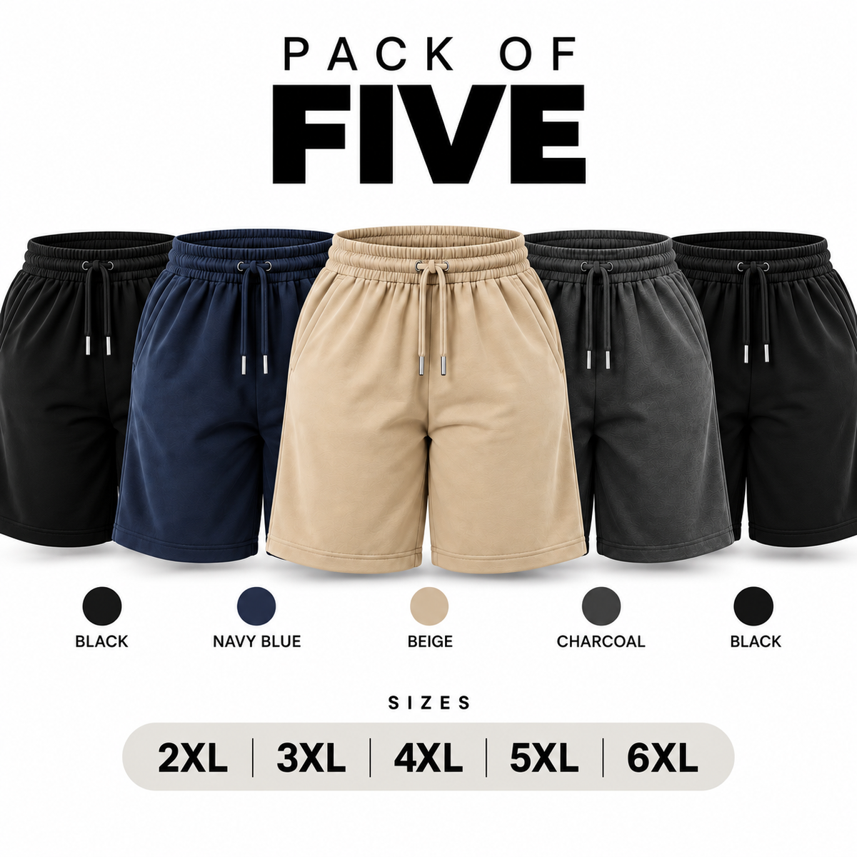 Pack of 5 French Terry Shorts