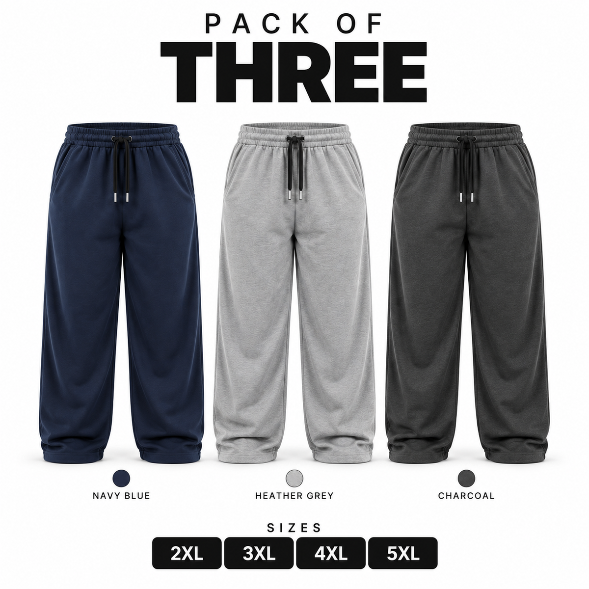 Bundle of 3 Plus Sized Terry Trousers