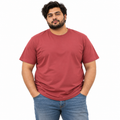 Plus Sized Plain T-Shirt - Rusberry