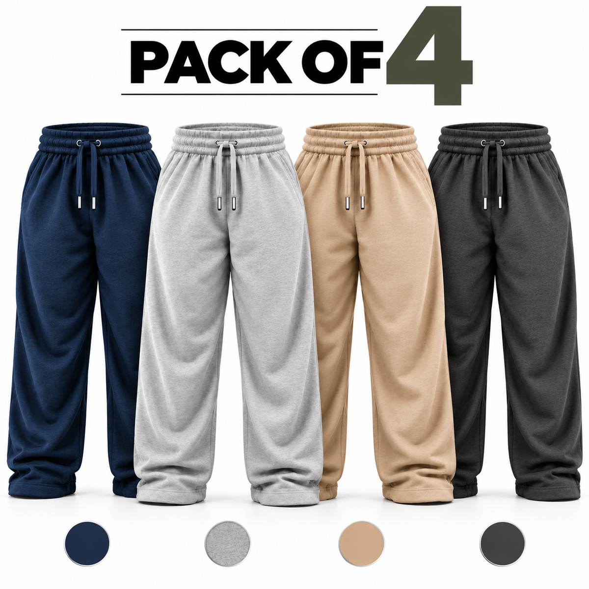 Bundle of 4 Plus Sized Terry Trousers