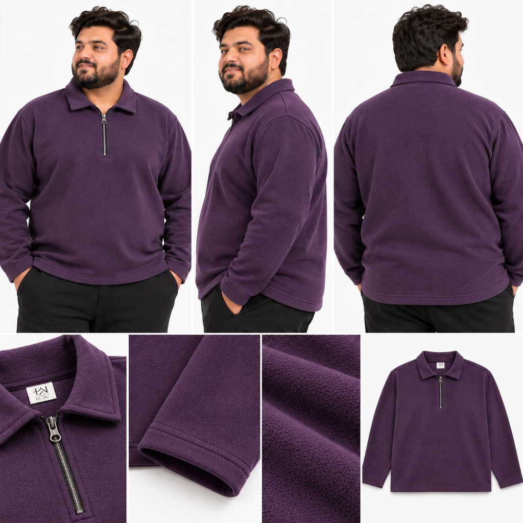 Premium Fleece Half-Zipper - Purple