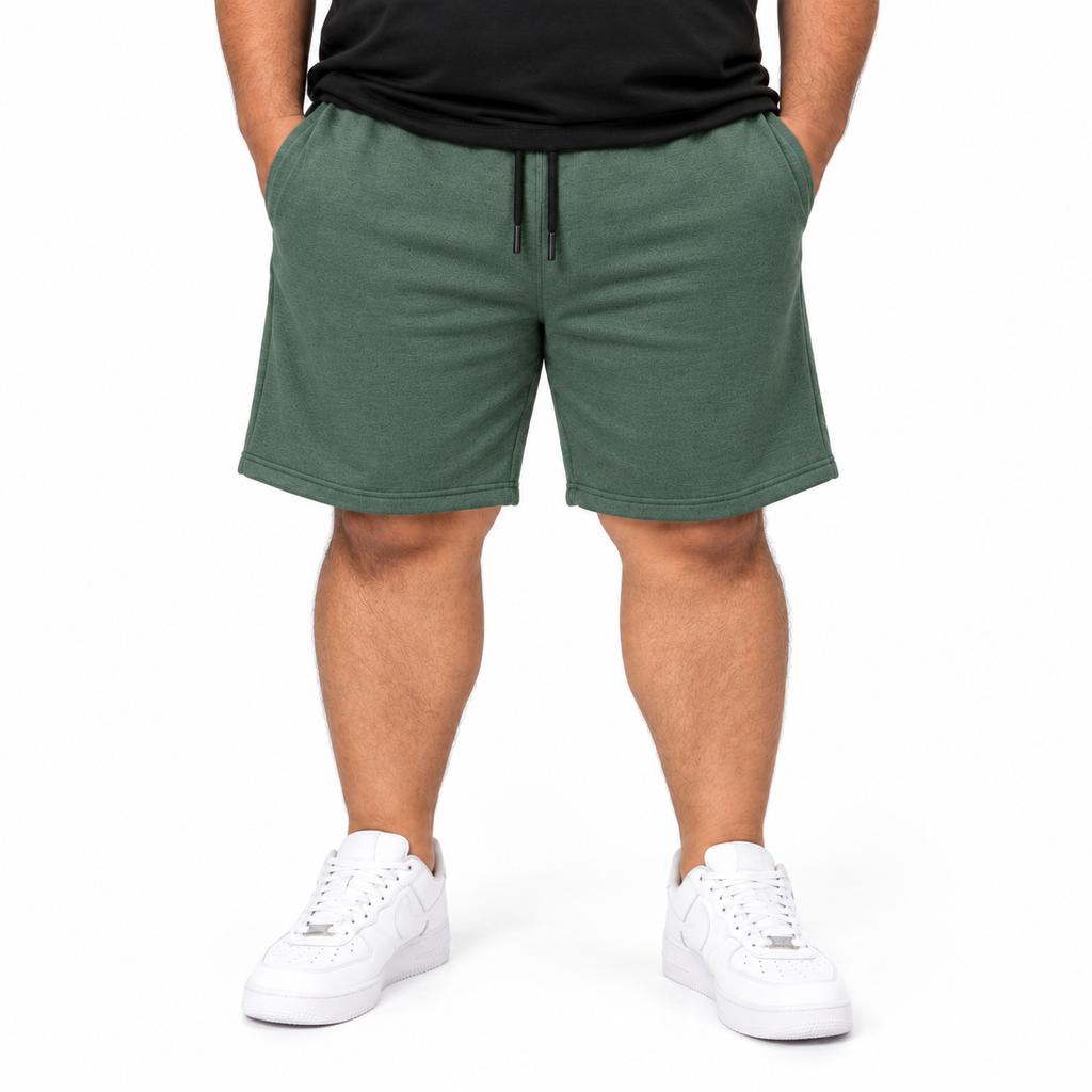 Plus Wardrobe French Terry Shorts - Bottle Green