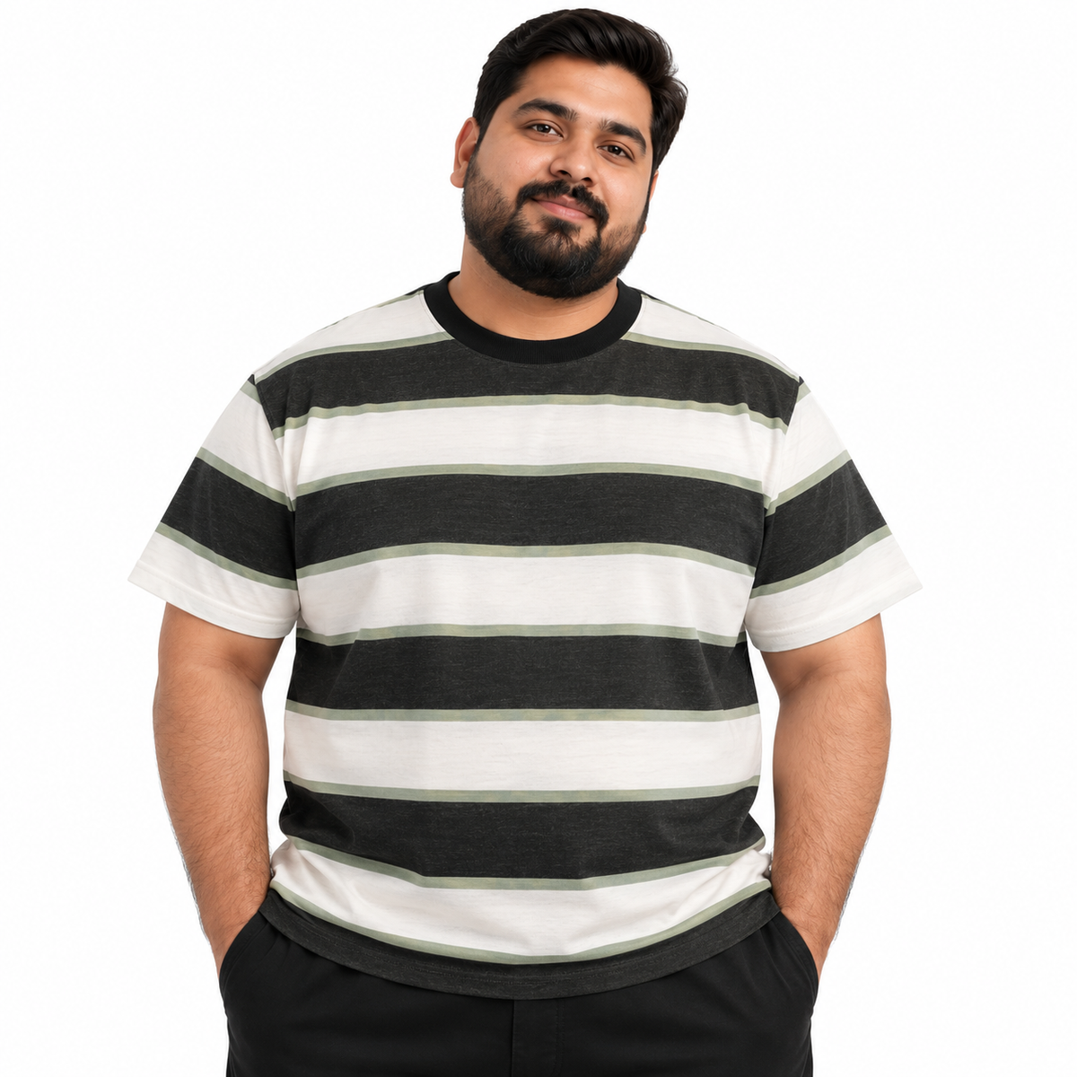 Classic Stripes T-Shirt - Black & Green